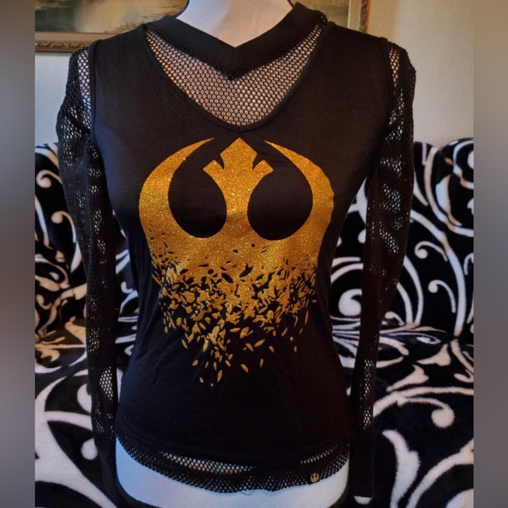 Star Wars Rebel Top with Fishnet Sleeves
